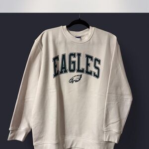 NWT NFL Philadelphia Eagles White Crewneck Sweater LARGE